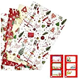 ARKRAFT carta da regalo natale natalizio format XXL 4 fogli + 6 sticker chiudipacco (NAT3+Stickers)