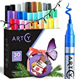 ARTCY Acrylic Paint Pens - 30 Acrylic Paint Markers Medium Tip (2mm) | Great for Rock Painting, Canvas, Glass, Porcelain, ...
