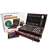 Artistik Deluxe Art Set - (141 Piece) Professional Painting, Sketching & Drawing | all Media Art Set, with Wood Art ...
