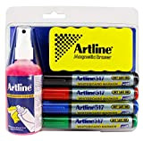 Artline kit per lavagna bianca penne pennarelli Cleaner Eraser