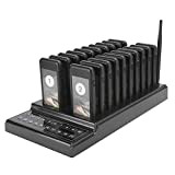 ASHATA Wireless Guest Call System, Coaster Pager Calling System Restaurant Pager Wireless Calling System Ricevitore 20 canali con indicatore di ...