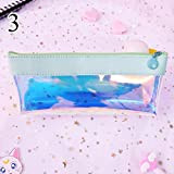 Astuccio con glitter creativo in PVC trasparente per scuola, kawaii, ideale come regalo per ragazze, cancelleria, escolar, 3