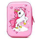 Astuccio rigido con unicorno volante goffrato - grande scatola per la scuola con scomparti - borsa per cancelleria per bambini ...