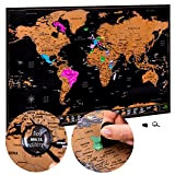 ATLAS & GREEN Mappa del Mondo da Grattare | Cartina Geografica Mondo da Grattare | Scratch Map Ultra dettagliata Stati ...