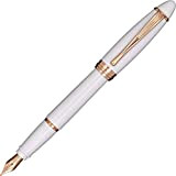 Aurora - Penna stilografica "IPSILON" invernale, in resina bianca con inserti in oro rosa, pennino M, confezione regalo