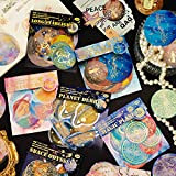 AVECMOI Vintage Planet Stickers, 180 Pezzi(6 Packs) Bronzing Galaxy Il Piccolo Principe Decorativo Adesivo per Diari, Scrapbook, Calendario, Busta, Carte, ...