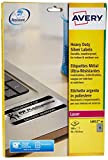 Avery L6012-20 Etichette adesive in poliestere argento, 96x50.8mm, 10 etichette per confezione, confezione da 20 fogli, 200 etichette per confezioni, ...
