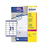 AVERY L7160-100 Etichette adesive bianche, formato etichetta 63.5 x 38.1, 21 etichette per foglio, adesivo permanente, stampanti laser, confezione da ...