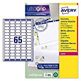 Avery L7651-100 Mini Etichette, 65 Pezzi per Foglio, 100 Fogli, 38.1 x 21.2, Bianco