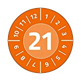AVERY Zweckform 6943-2021 - Etichette di prova, 120 etichette con numero 2021, Ø 20 mm, 8 fogli, arancione