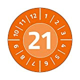 AVERY Zweckform 6945-2021 - Etichette di prova, 120 etichette per anno 2021, Ø 20 mm, 8 fogli, arancione