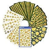 AVERY Zweckform 844 adesivi a forma di stelle dorate (adesivi di Natale, glitter, adesivi a forma di stella, decorazione natalizia, ...