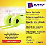 Avery Zweckform L7250-300 - Etichette adesive per prezzi, 12 x 26 mm, 10 fogli per un totale di 15.000 etichette, ...