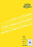 AVERY Zweckform PM1008-20 - Etichette di carta autoadesive (1.920 etichette adesive, 20 x 20 mm, in formato A4, opache, quadrate, ...