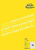AVERY Zweckform PM1013-20 - Etichette di carta autoadesive (1.400 etichette adesive, Ø 25 mm su A4, opache, rotonde, universali, stampabili, ...