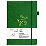 Avocado e Spice - Quaderno A5 in finta pelle con copertina rigida, formato A5, diario da viaggio, formato A5, 200 ...