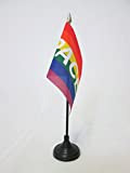 AZ FLAG Bandiera da Tavolo Arcobaleno Pace 15x10cm Punta Dorata - Piccola BANDIERINA Pace - Rainbow Flag 10 x 15 ...