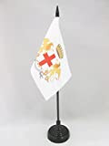 AZ FLAG Bandiera da Tavolo Città di Genova con Stemma 15x10cm - Piccola BANDIERINA Genoa con Blasone 10 x 15 ...