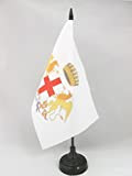 AZ FLAG Bandiera da Tavolo Città di Genova con Stemma 21x14cm - Piccola BANDIERINA Genoa con Blasone 14 x 21 ...