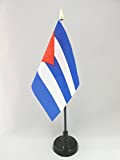 AZ FLAG Bandiera da Tavolo Cuba 15x10cm Punta Dorata - Piccola BANDIERINA Cubana 10 x 15 cm