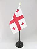 AZ FLAG Bandiera da Tavolo Georgia 15x10cm Punta Dorata - Piccola BANDIERINA Georgiana 10 x 15 cm