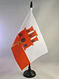 AZ FLAG Bandiera da Tavolo Gibilterra 21x14cm - Piccola BANDIERINA GIBILTERRINA 14 x 21 cm