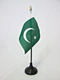 AZ FLAG Bandiera da Tavolo Pakistan 15x10cm Punta Dorata - Piccola BANDIERINA PAKISTANA 10 x 15 cm