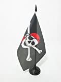 AZ FLAG Bandiera da Tavolo Pirata con Bandana Rosso 21x14cm - Piccola BANDIERINA dei Pirati – Teschio 14 x 21 ...