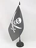 AZ FLAG Bandiera da Tavolo Pirata Jack Rackham 21x14cm - Piccola BANDIERINA dei Pirati - Teschio 14 x 21 cm