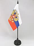 AZ FLAG Bandiera da Tavolo Russia con Aquila 15x10cm - Piccola BANDIERINA Russa con Stemma 10 x 15 cm