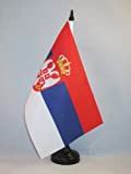 AZ FLAG Bandiera da Tavolo Serbia 21x14cm - Piccola BANDIERINA SERBA 14 x 21 cm