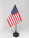 AZ FLAG Bandiera da Tavolo Stati Uniti 15x10cm Punta Dorata - Piccola BANDIERINA Americana – USA 10 x 15 cm
