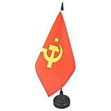 AZ FLAG Bandiera da Tavolo URSS Gran Logo 21x14cm - Piccola BANDIERINA Rossa Comunista - Russia 14 x 21 cm