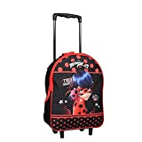 Bagtrotter Miraculous / Ladybug 31cm Rolling Backpack nero e rosso