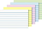 Baier & Schneider – Cartoncini per schedario, 180 g/mq, formato A8 orizzontale, a righe, colori assortiti