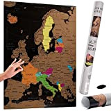 Bakaji Poster Mappa Europa da Grattare Mappamondo Cartina Geografica Europea Scratch Off Dimensione 70 x 54 cm da Parete Muro ...