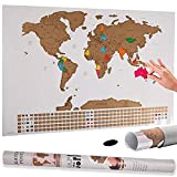 Bakaji Poster Mappamondo da Grattare con Bandiere Cartina Geografica Mappa del Mondo Scratch Off Dimensione 60 x 40 cm da ...