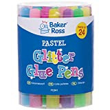 Baker Ross Penne a Colla con Glitter Colori Pastello - Confezione da 24, Materiale Artistico per Bambini (FC341)