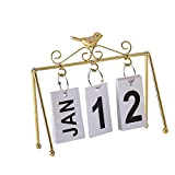Baoblaze Calendario da scrivania in Cornice in Ferro Riutilizzabile Supporto in Metallo Calendario per Accessori per la Decorazione, Oro