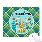 Barcelona Spanish Sagrada Familia - Tappetino per mouse a griglia con reticoli verdi
