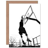 Basketball Hoop Slam Dunk Sport Birthday Sealed Greeting Card Plus Envelope Blank inside