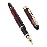 BASSK Jinhao X450 - Fountain Pen da uomo, ultra sottile, ideale per calligrafia e ufficio Taglia unica rosso