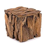 Bauletto in teak 30 | 30 x 30 x 30 cm (altezza x larghezza x profondità), legno riciclato eroso | ...