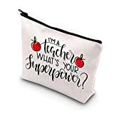 BAUNA Regalo per insegnante, insegnante, apprezzamento regalo I'm A Teacher What Your Super Power sacchetto per il trucco insegnante regalo ...