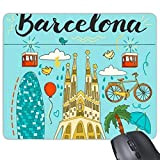 beatChong Gomma Mousepad Mouse Game Pad Regalo Barcellona Spagnola Sagrada Familia rettangolo Antiscivolo