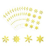 Becellen 12 Fogli Natalizi Adesivi di Fiocco Neve Rotonde Autoadesive Etichette Stickers per Natale Regalo Decorazioni