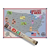 Benbridge, Mappa da Grattare degli Stati Uniti, USA, Cartina Geografica da Parete con Icone, Made in Italy, Idee Regalo per ...