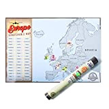 Benbridge, Mappa da Grattare dell'Europa, Cartina Geografica da Parete dell'Europa con Icone, Made in Italy, Idee Regalo per Viaggiatori, Poster ...