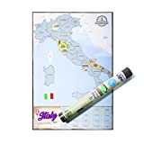 Benbridge, Mappa da Grattare dell'Italia, Cartina Geografica da Parete dell'Italia con Icone, Made in Italy, Idee Regalo per Viaggiatori, Poster ...