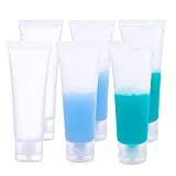 BENECREAT 30 Pack 50ml Bottiglie Morbido Tubo Invertito Trasparente Cosmetic Tube Copertura di Vibrazione del Lozione Shampoo Crema, Bianco